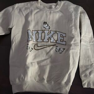 Nike Cream Sweater with Butterfly Design